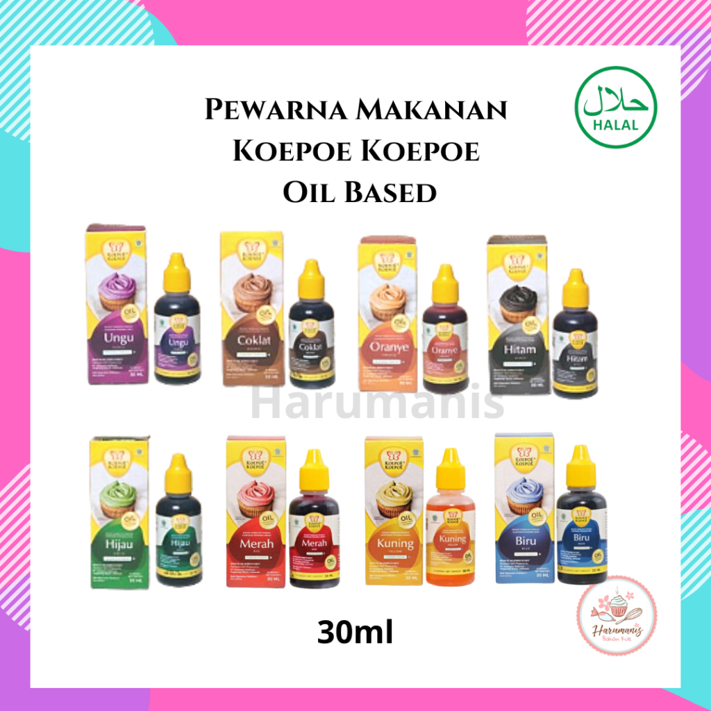 

Pewarna Makanan Koepoe Koepoe Kupu Kupu Oil Based 30ml