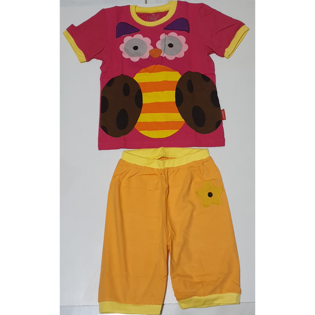 Baju Setelan Anak Perempuan Cewe Motif Owl Burung Hantu