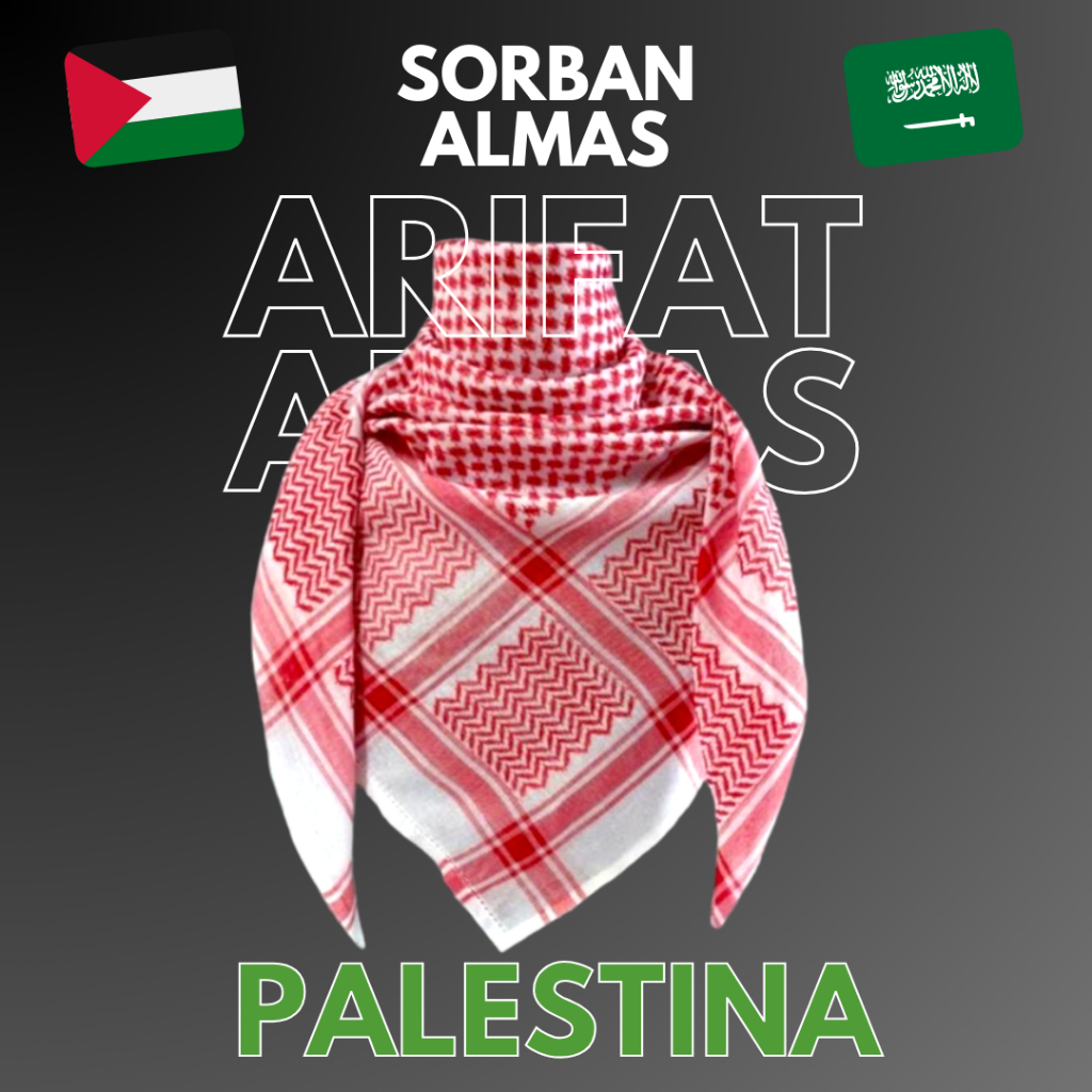 Sorban Almas Arafat Merah Putih / Sorban Arab Saudi Palestina