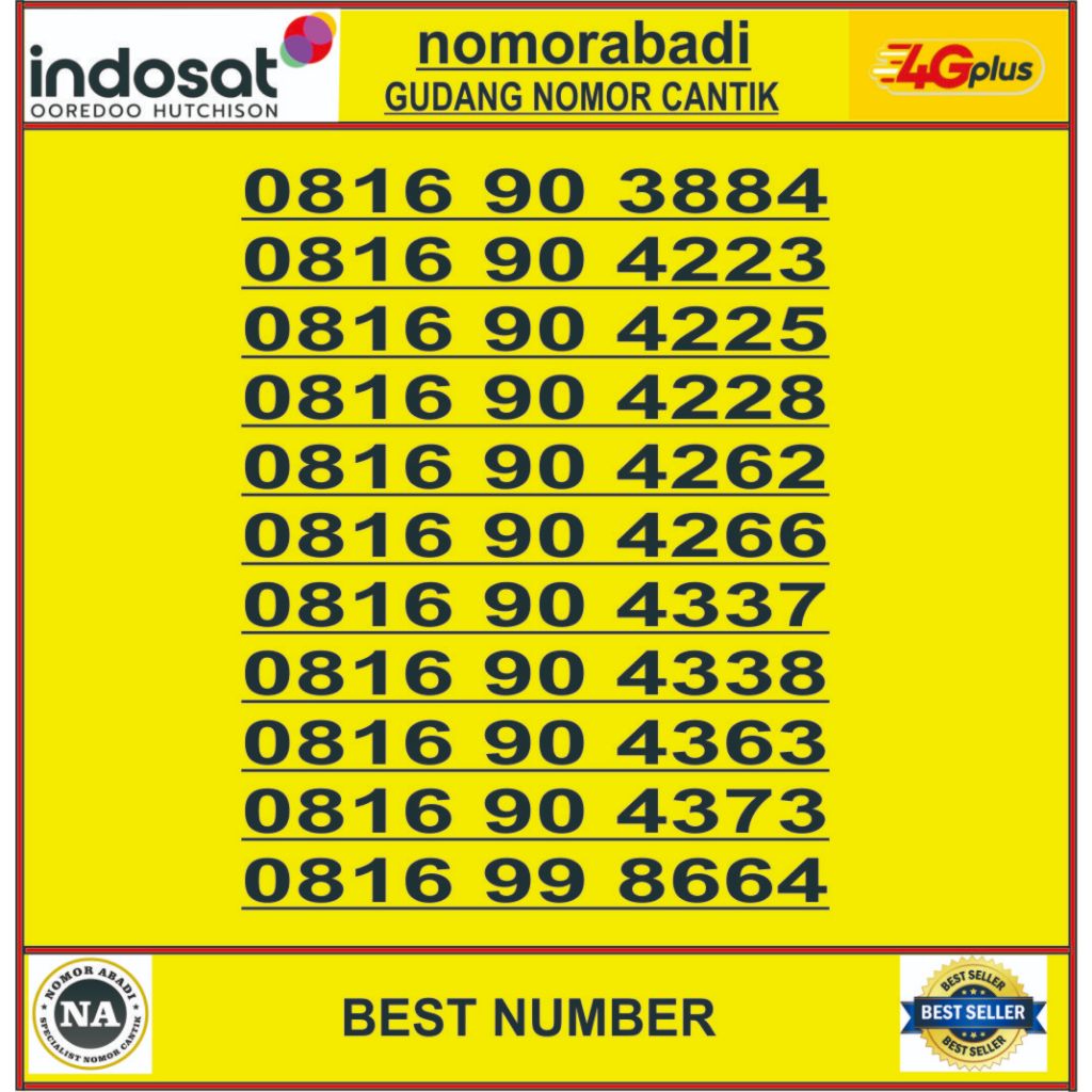 NOMOR CANTIK INDOSAT 4G 10DIGIT