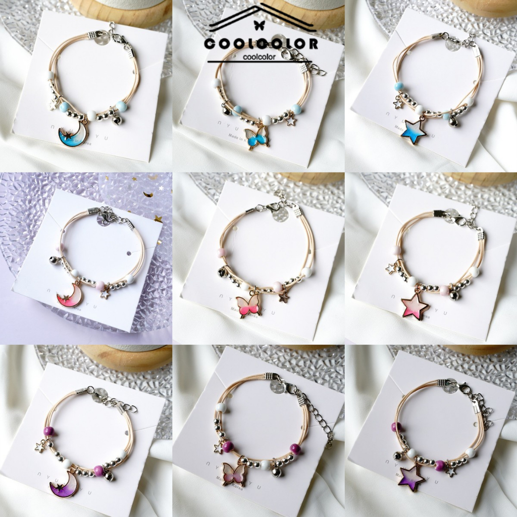 COD Gelang Couple Bracelet Gelang Tangan/Gelang Korea Kupu-kupu/Gelang Bintang/Gelang Moon/Gelang Ta