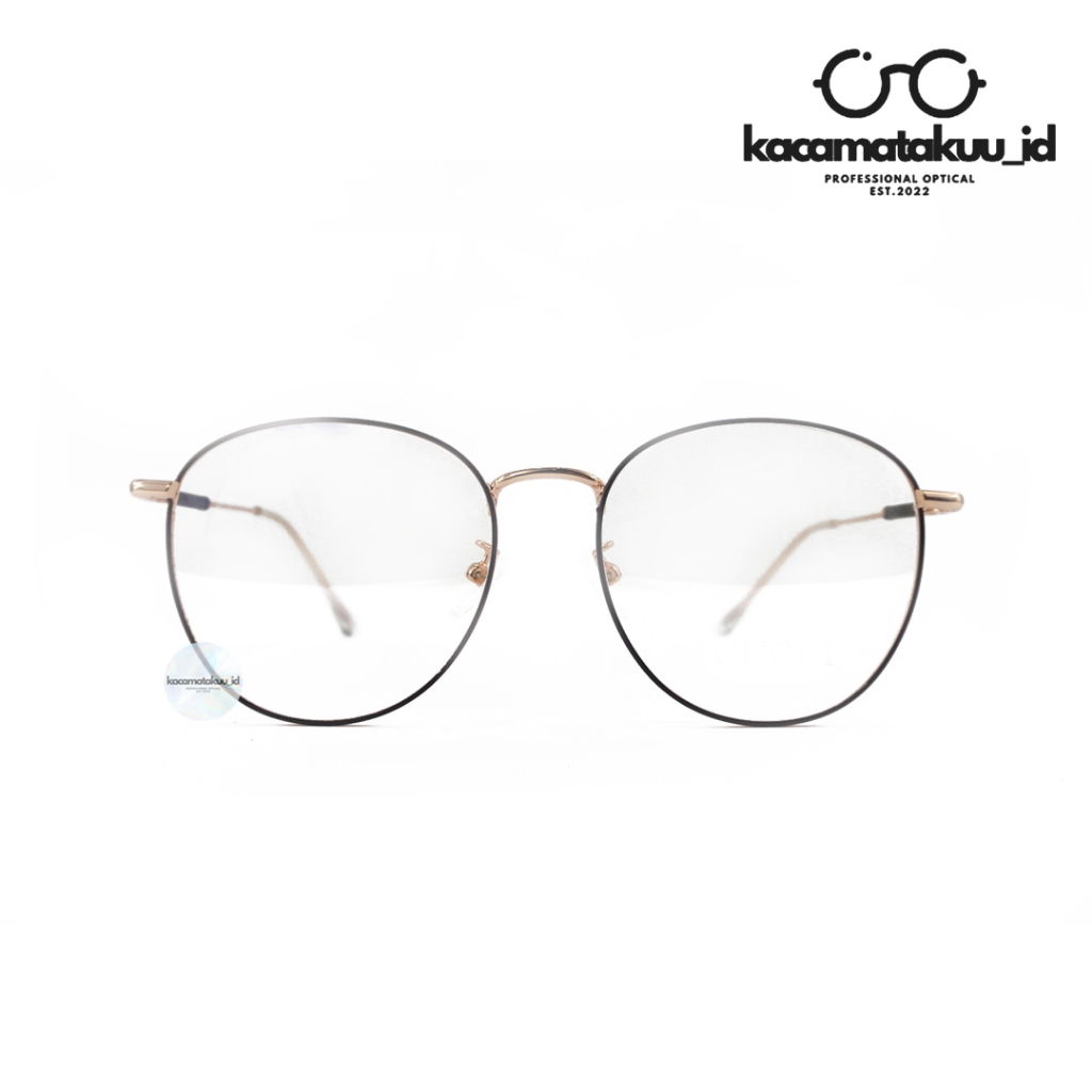 KACAMATAKUU_ID | Kacamata Frame ALESSA Besi Kombinasi Plastik Oval Unisex