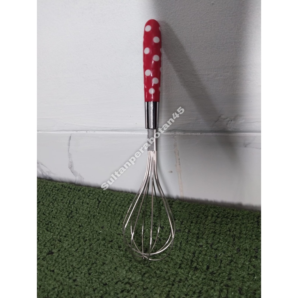 Pengocok telur polkadot - whisk steinless steel model