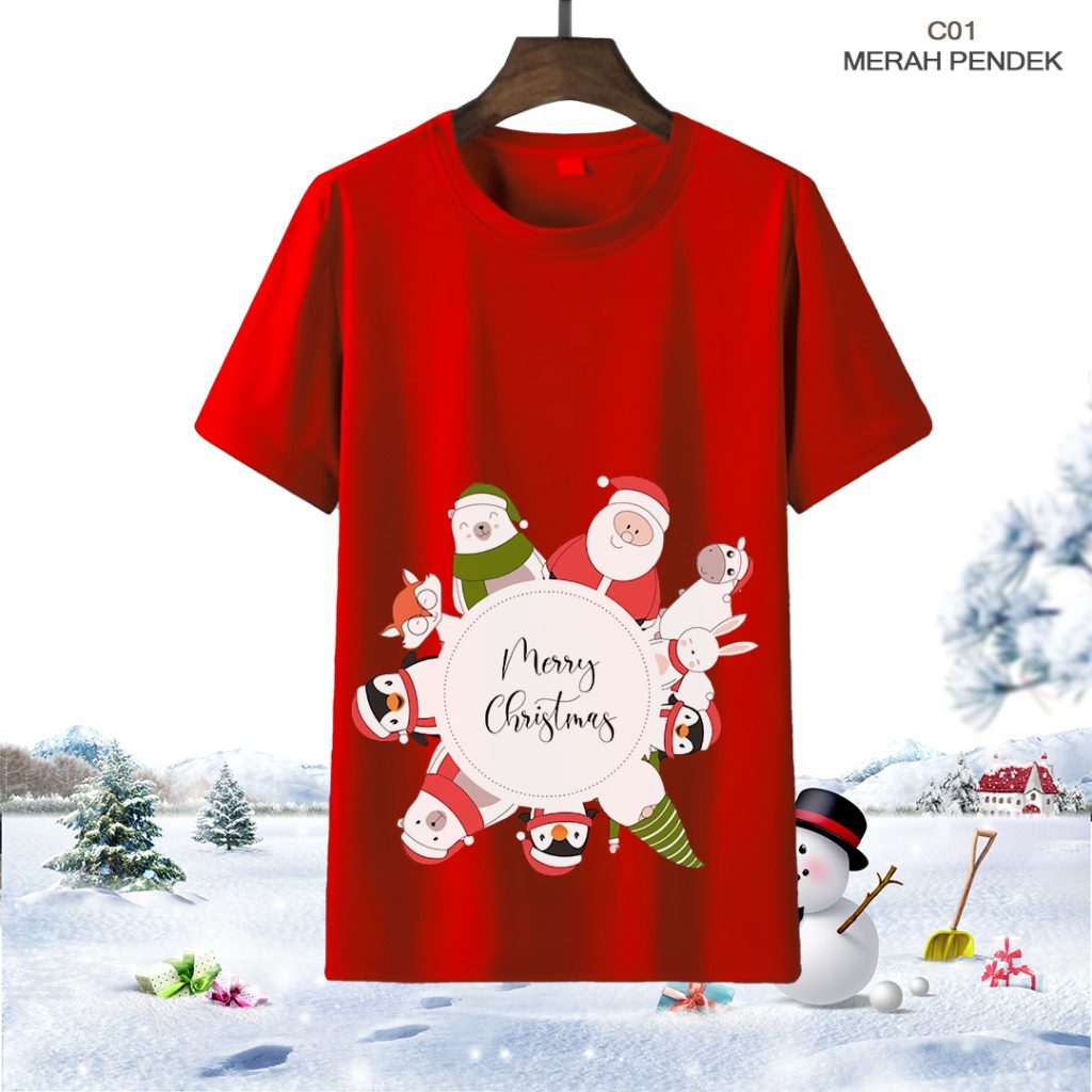 Kaos Trendy BY CHAKER / Claus Christmas - C01 / KAOS NATAL PREMIUM KAOS NATAL TERBARU MERAH KAOS NAT