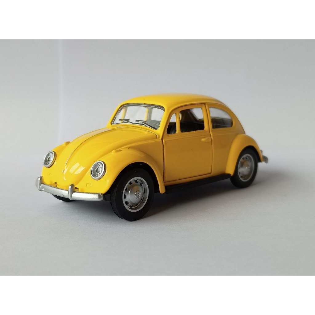 Diecast mobil VW Volkswagen Beetle 1967 yellow 1:36 scale mobil mainan