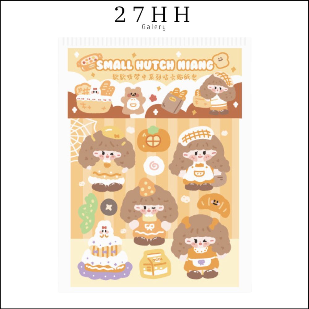 27HH Sticker Set Isi 10Pcs Karakter Hewan Lucu Aesthetic Waterproof Stiker Motif Kartun Korea Cute Girl Anti Air Stiker Diary