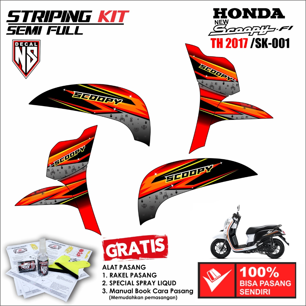 Striping Scoopy Fi 2017 Stiker Scoopy Fi 2017