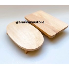 Talenan Kayu Kecil Model Kaki Bulat Oval Persegi