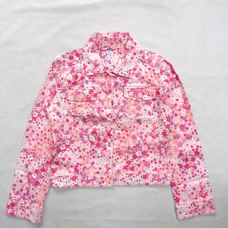 jaket anak gap floral denim trucker jacket remaja girl
