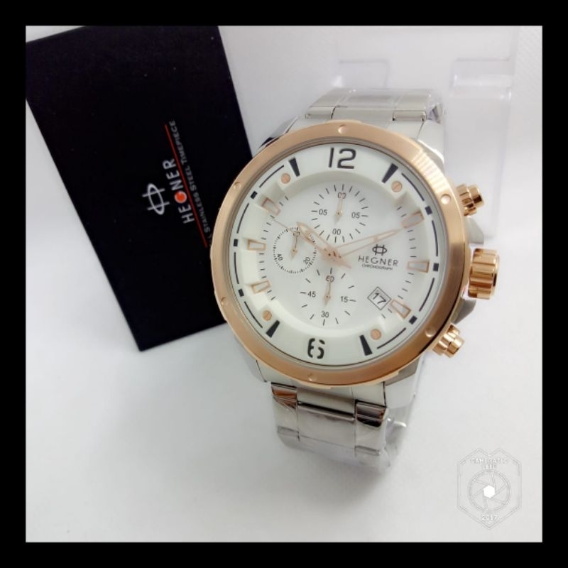 Jam Tangan Pria Hegner 5035 Chronograph Free Box