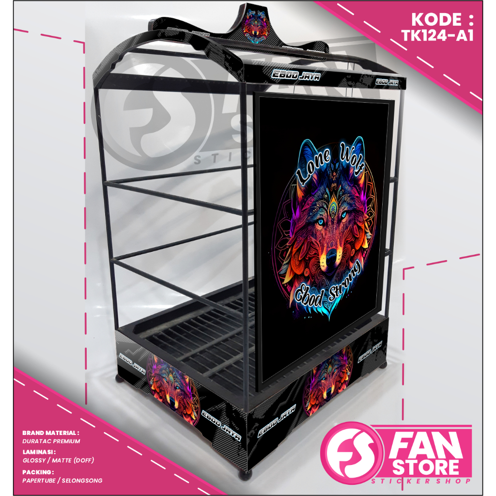 Sticker Stiker SANGKAR KOTAK Sangkar EBOD JAYA Variasi -  Sangkar Oriq CUSTOM -TK124