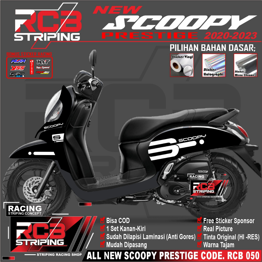 STRIPING VARIASI SCOOPY PRESTIGE 2020 2022 SCOOPY PRESTIGE MOTOF SIMPLE ELEGAN RCB 050
