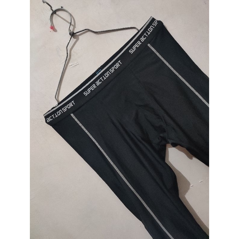 Legging Sport Pria Super Action Sport 7/8 Hitam