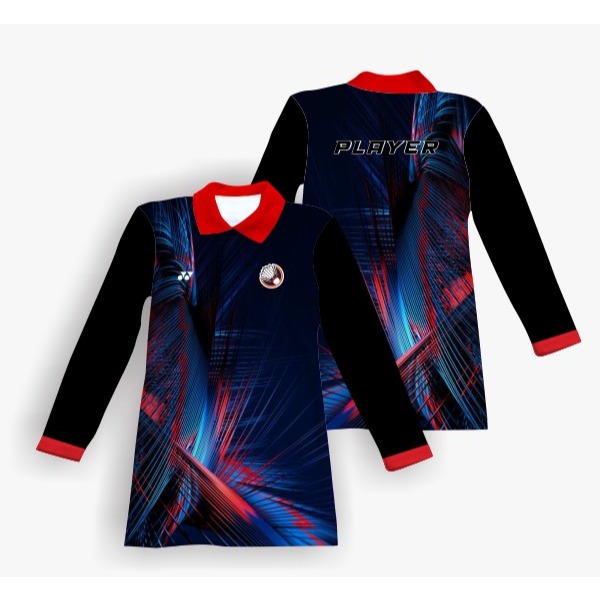 Kaos Baju Jersey Badminton Model Tunik Tunic Wanita Lengan Panjang HDR 012 Jersey Premium Jumbo