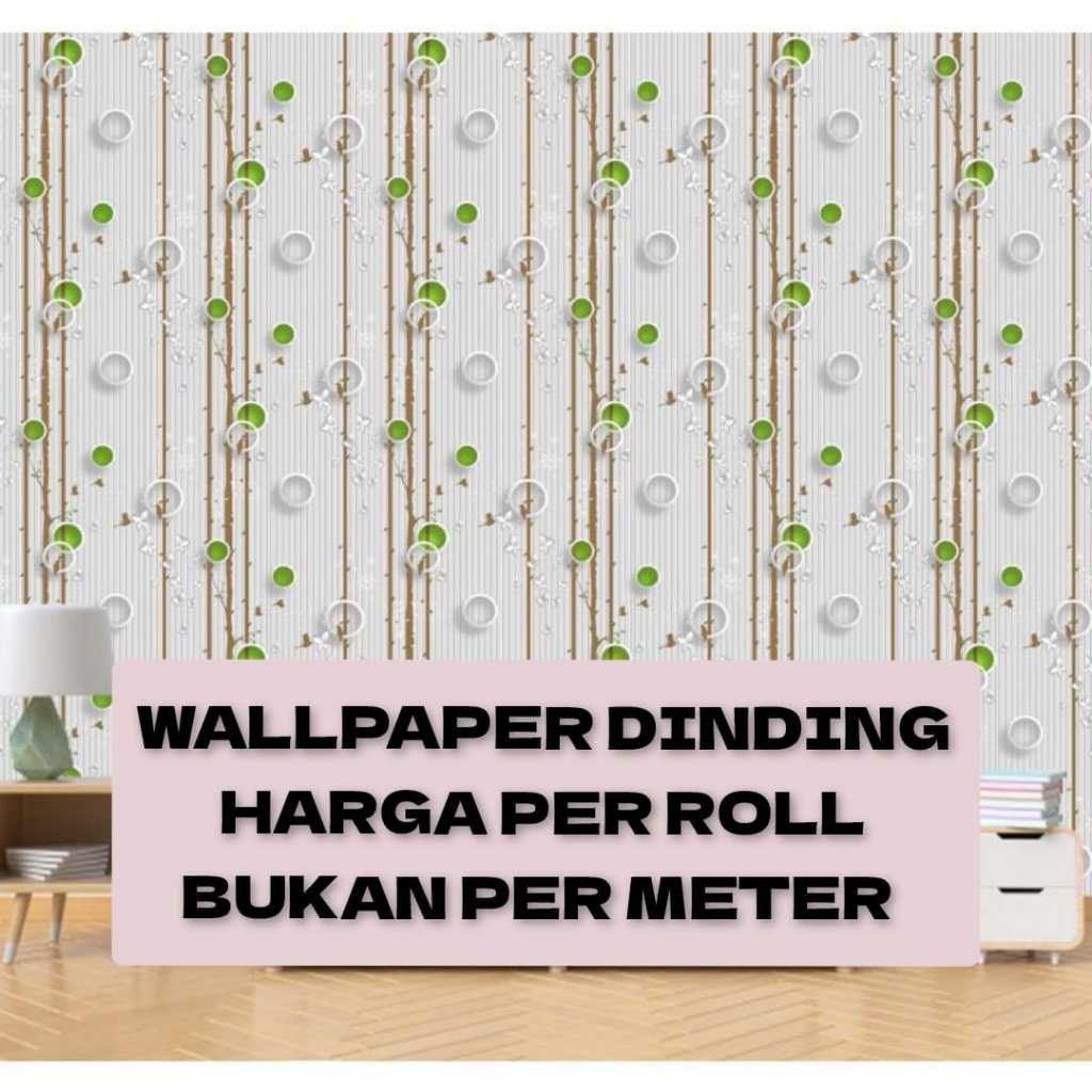 Wallpaper Dinding Pohon Burung Hijau Kamar Tidur Walpaper Sticker Rumah Cafe Hotel Ruangan Indoor