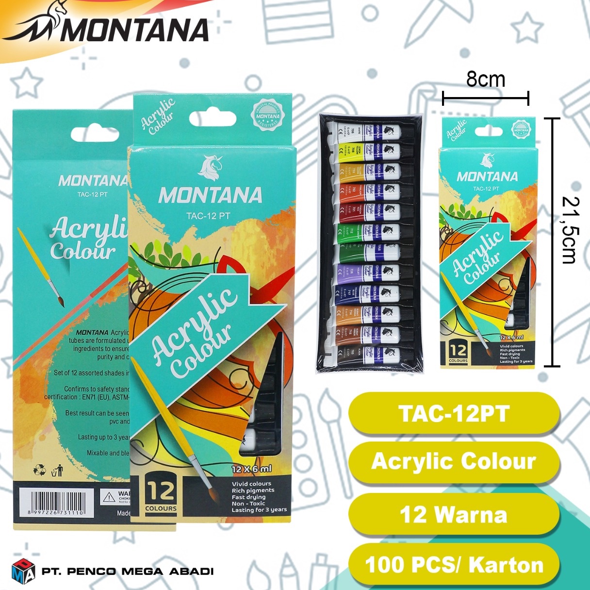 

Sale↑ cat acrylic 12 warna 6 ml montana akrilic set Model #Terbaru )人(