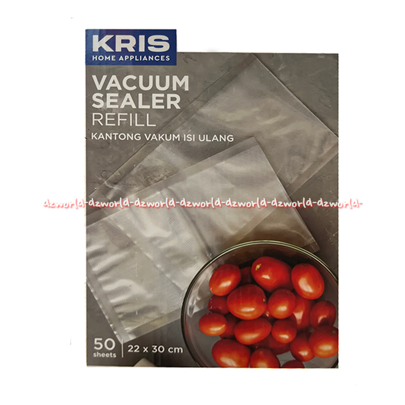 Kris Vacuum Sealer Refill 22x30cm Kantong Vakum Isi Ulang 50pcs Plastik Pengemas Makanan Vacuum Pres