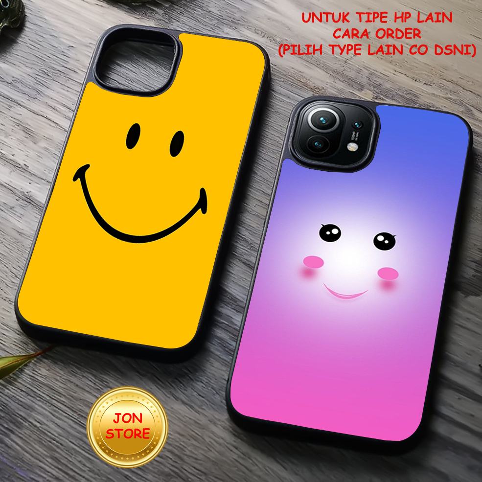 JON-STORE ( FF 1 ) Casing/Case Sofcase Hardcase Glossy/kilau Motif Smile cute Unik Untuk Samsung A14