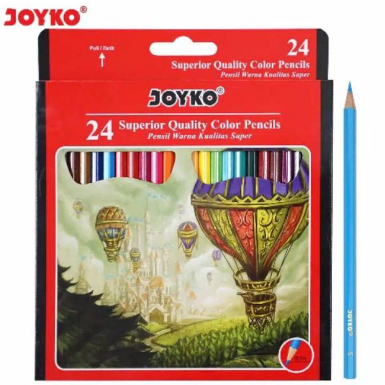 

[KODE PRODUK BWQG03649] Pensil warna Joyko 24 warna panjang CP-101 ( 1set/24wrn )