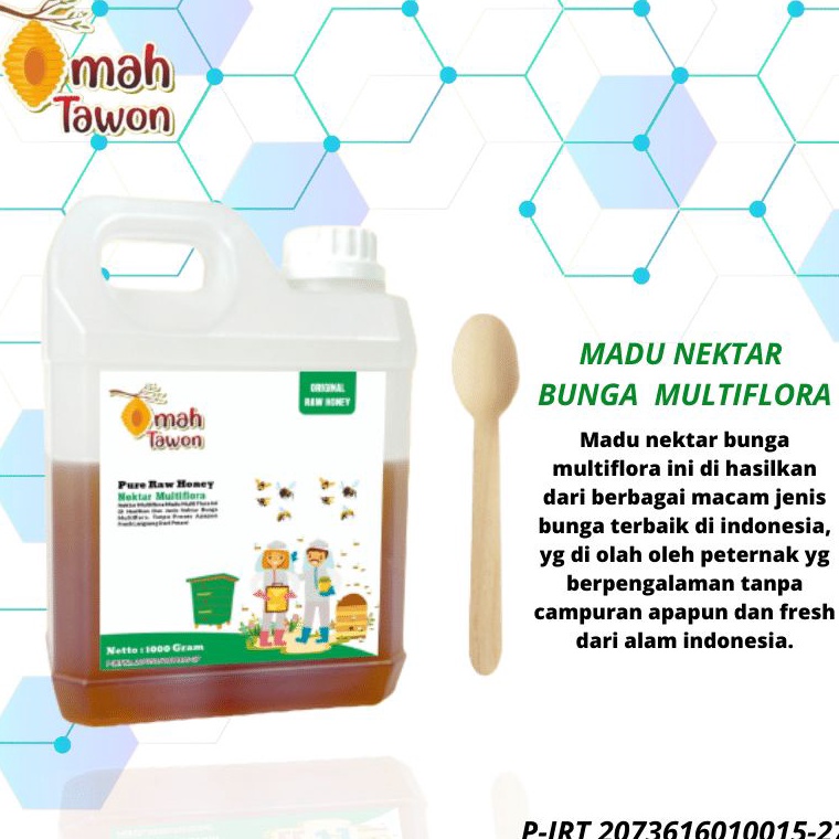 

D!skon Pr0mo Madu Murni 1kg Pure Raw Honey Madu Asli Nektar Bunga Multiflora Dijamin Baru