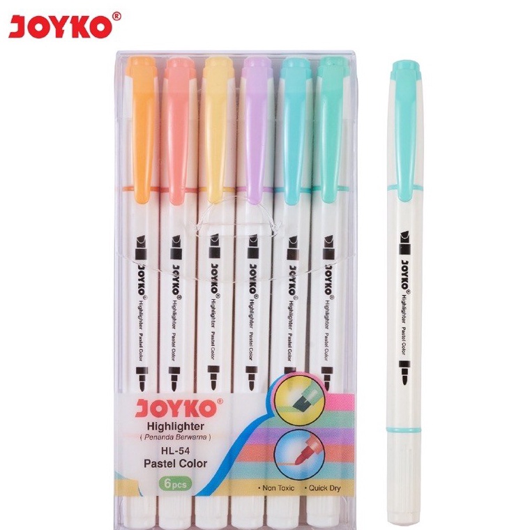 

➮Super Promo✬➜ Highlighter Penanda Joyko HL-54 1 Set 6 Pcs 6 Warna P54 ➘