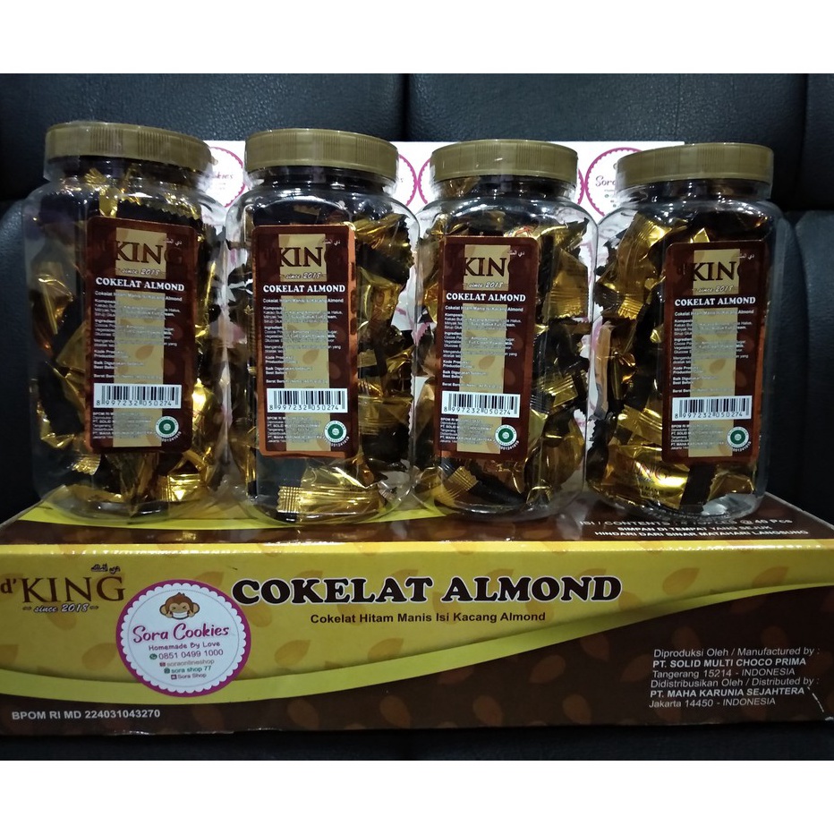 

[KODE ARPCS] 1 Dus (Isi 4 toples) Coklat Almond d' KING