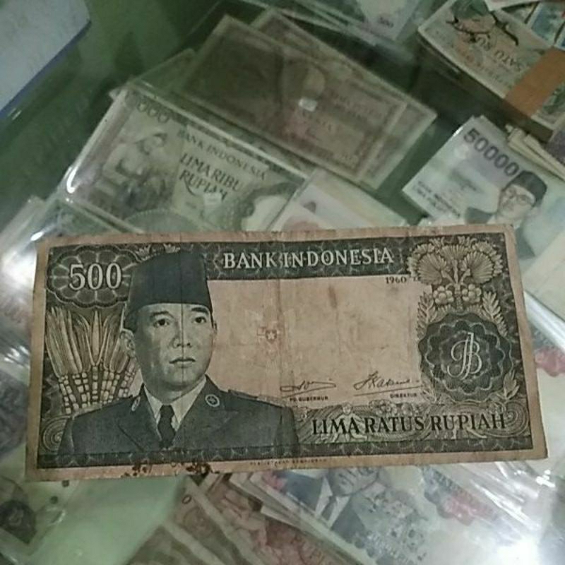 uang kuno 500 rupiah soekarno asli