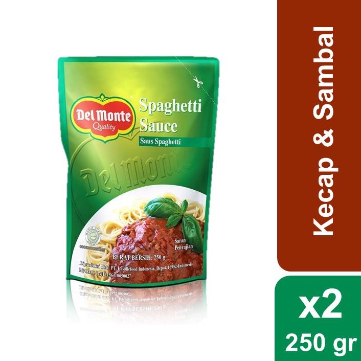 

[✱X56➢] Delmonte Saus Spaghetti Pouch 250 gr x 2 pcs Murah