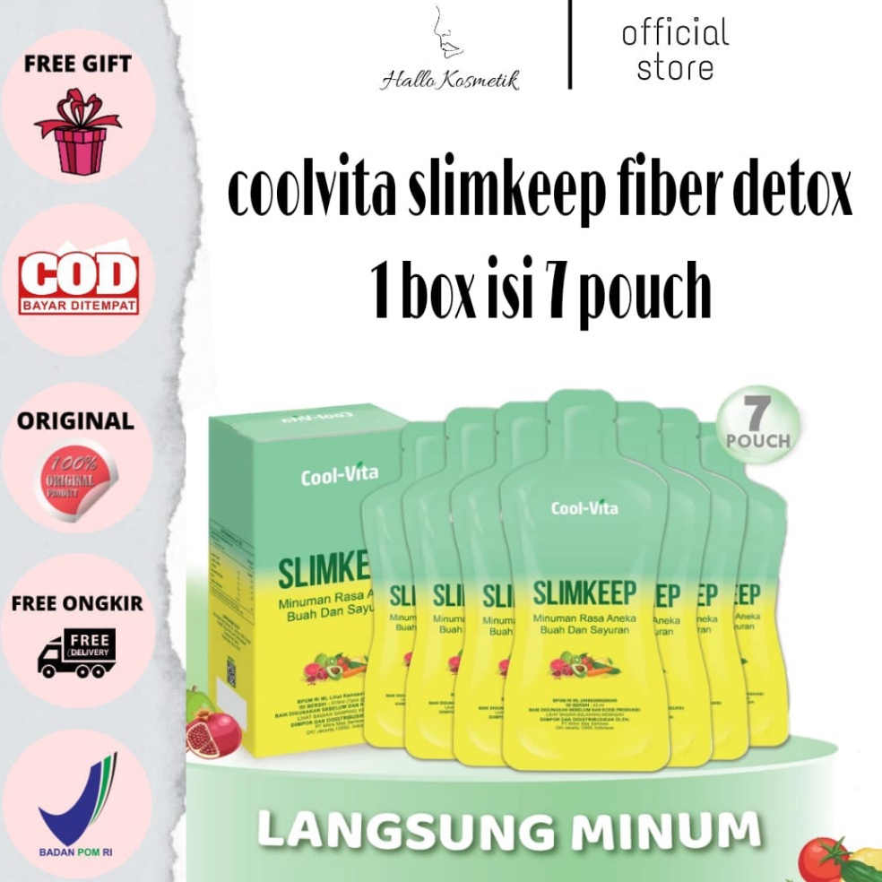 

Bests3ller Coolvita Slimkeep Fiber Detox Drink Minuman Ekstrak Buah Dan Sayuran 1box isi 7 Pouch Fast On