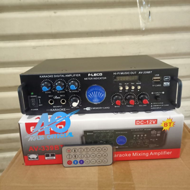 DIGITAL KARAOKE MIXING AMPLIFIER SUBWOOFER 800WATT FLECO F339 BLUETOOTH.    /llllkkk/// Power Amplif