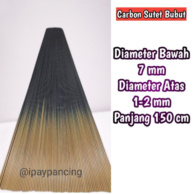 Carbon Sutet Bubut 150cm 7mm Bahan Joran Pancing