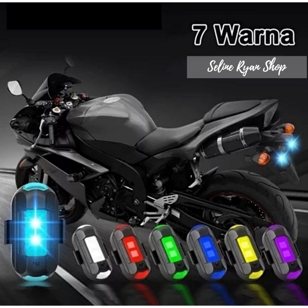 Lampu Belakang Sepeda & Motor Rainbow / Lampu Strobo 7 Warna