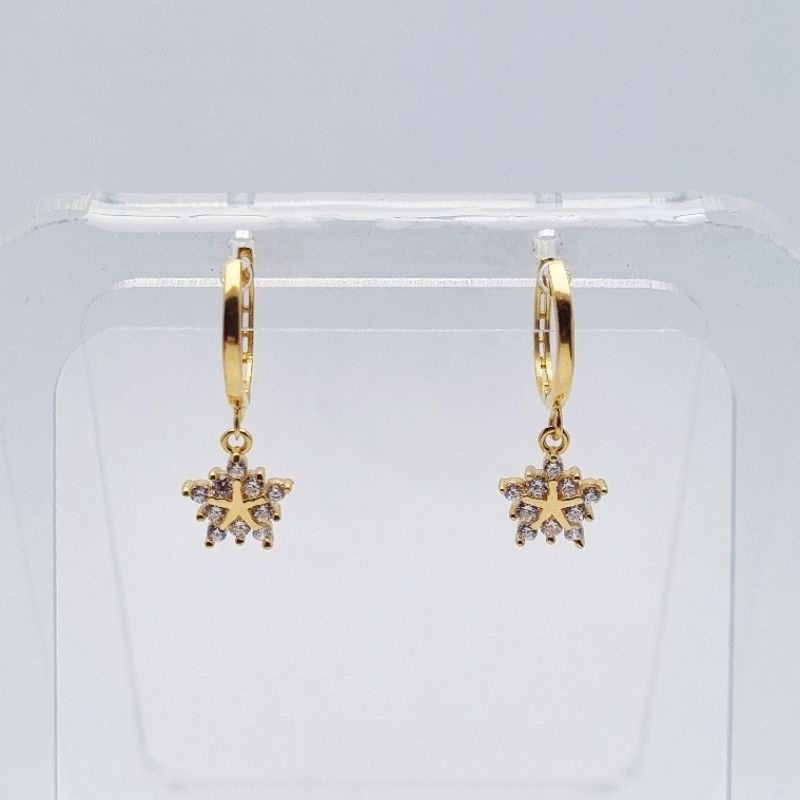 1.87 gr - Anting Emas Klip Jepit Bintang 2.1 cm Kadar 70% 700 16K - T3