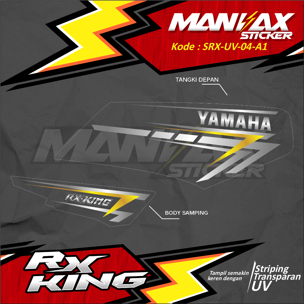 Striping UV Transparan RX King 2002 Custom Motif - Striping UV RX King Custom Desain Racing - SRX-UV