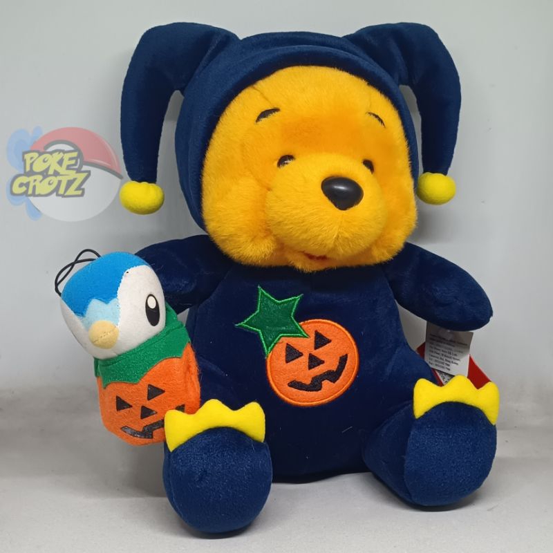 	 Boneka pooh halloween bawa keranjang disney with tag plush	