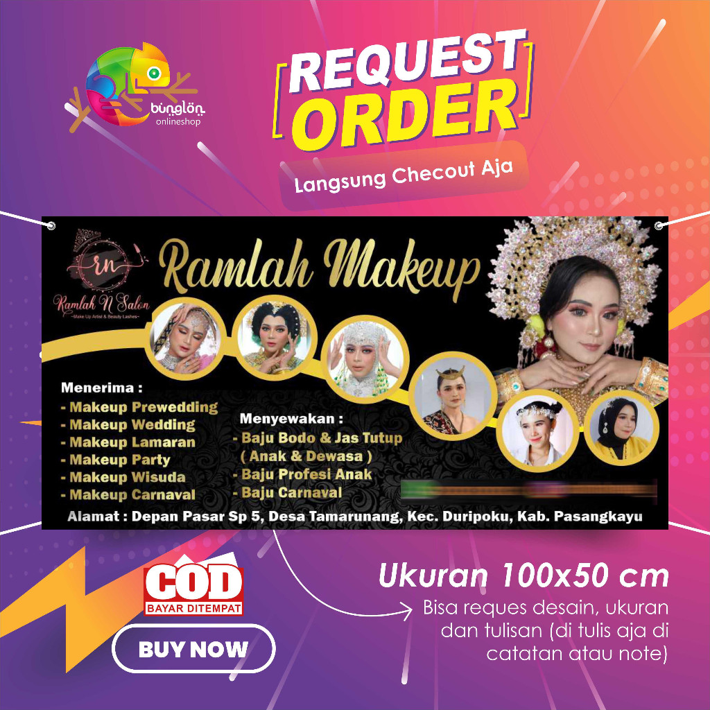 Spanduk Banner Salon Rias Makeup Free Desain