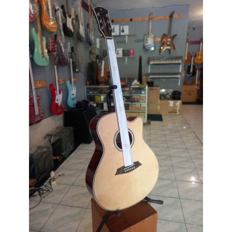 gitar akustik elektrik DAME Lilies SG-100CE Natural (TOP SOLID)