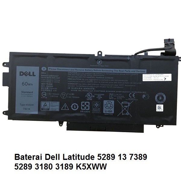 Baterai Original Dell Latitude 5289 13 7389 5289 3180 K5XWW