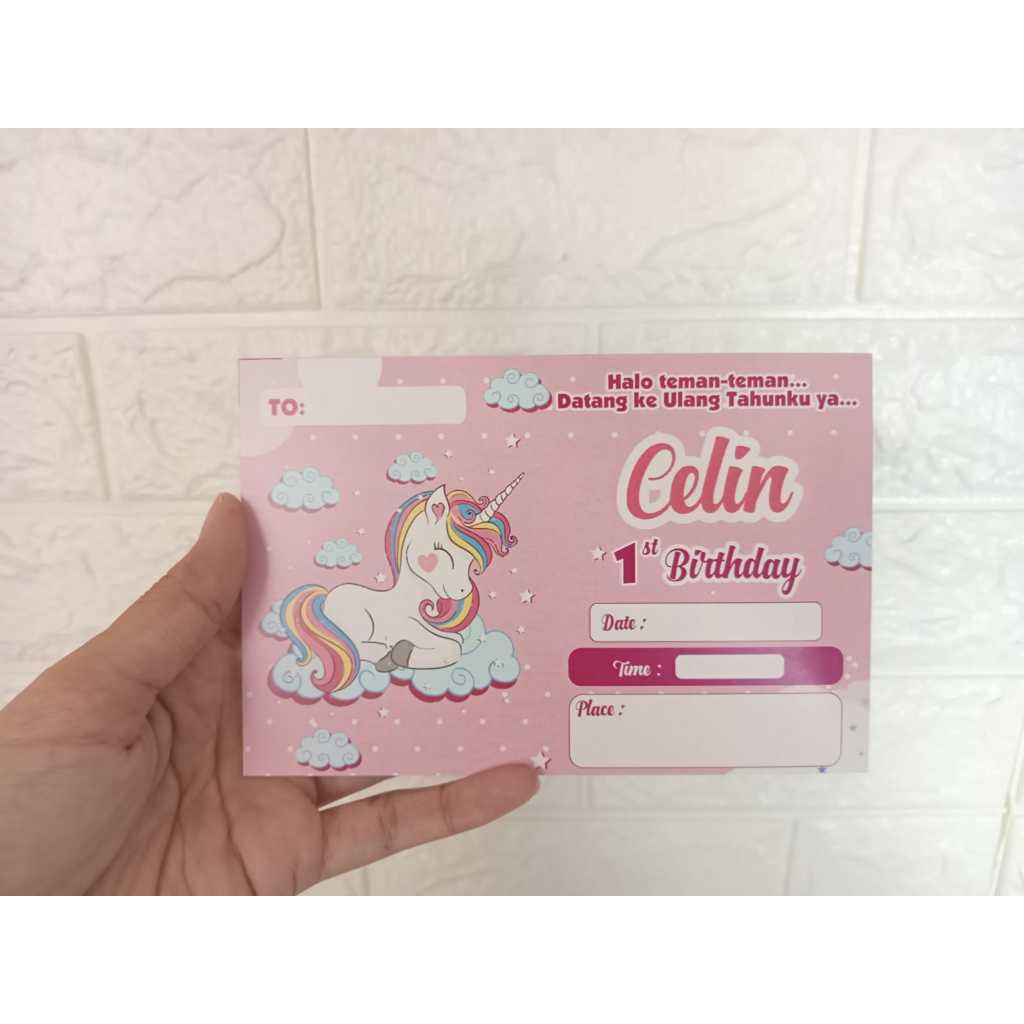 undangan unicorn / invitation unicorn / undangan custom unicorn / undangan ultah unicorn / invitatio
