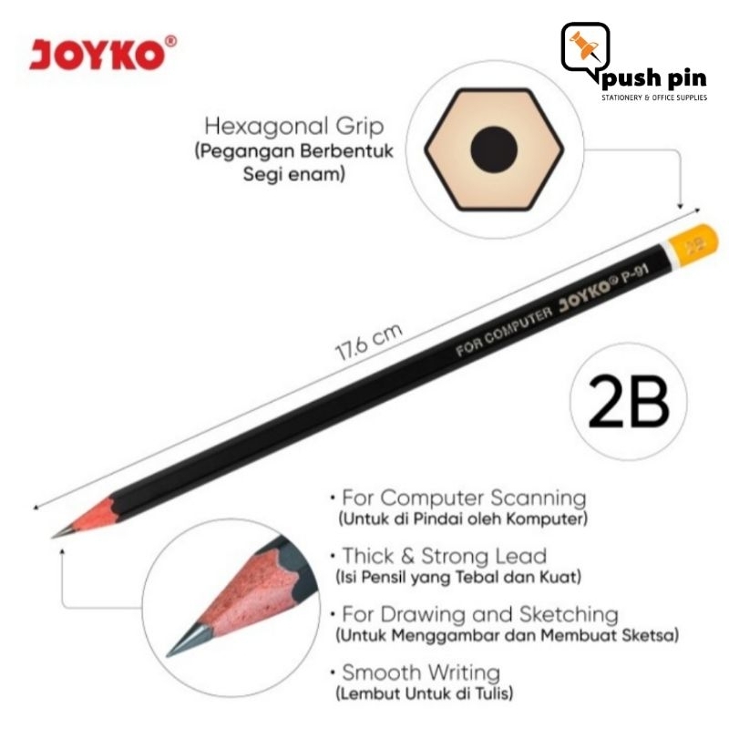 

Joyko Pencil Pensil Joyko P-91 2B 1 BOX 12 PCS