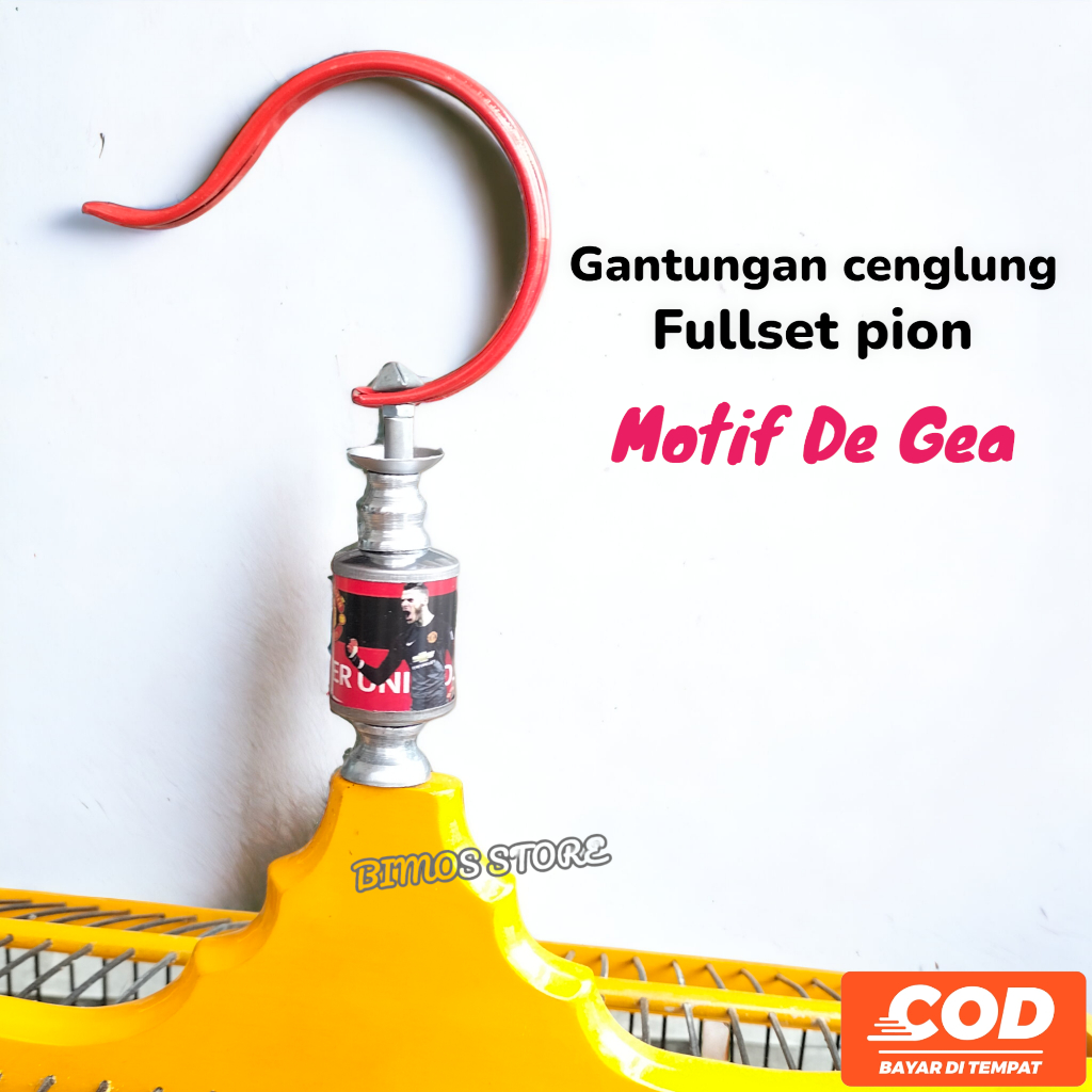 Gantungan Sangkar Burung Kotak Kosan Fullset Pion Stiker DeGea Cantolan Sangkar