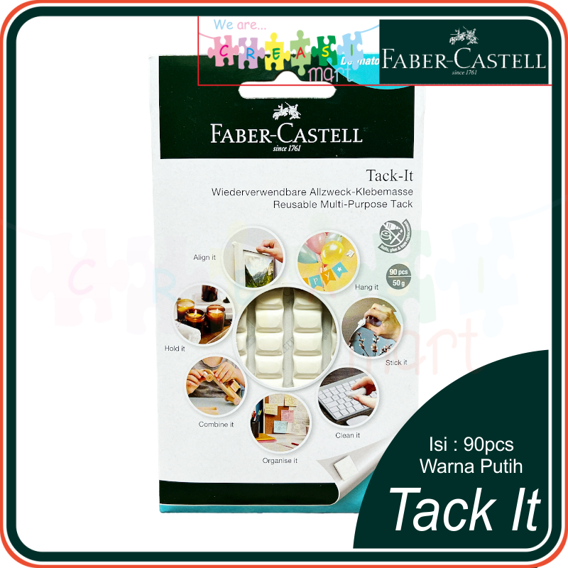 

Faber Castell Lem Tack It 50gr Putih Adhesive Perekat 90pcs 100% Original