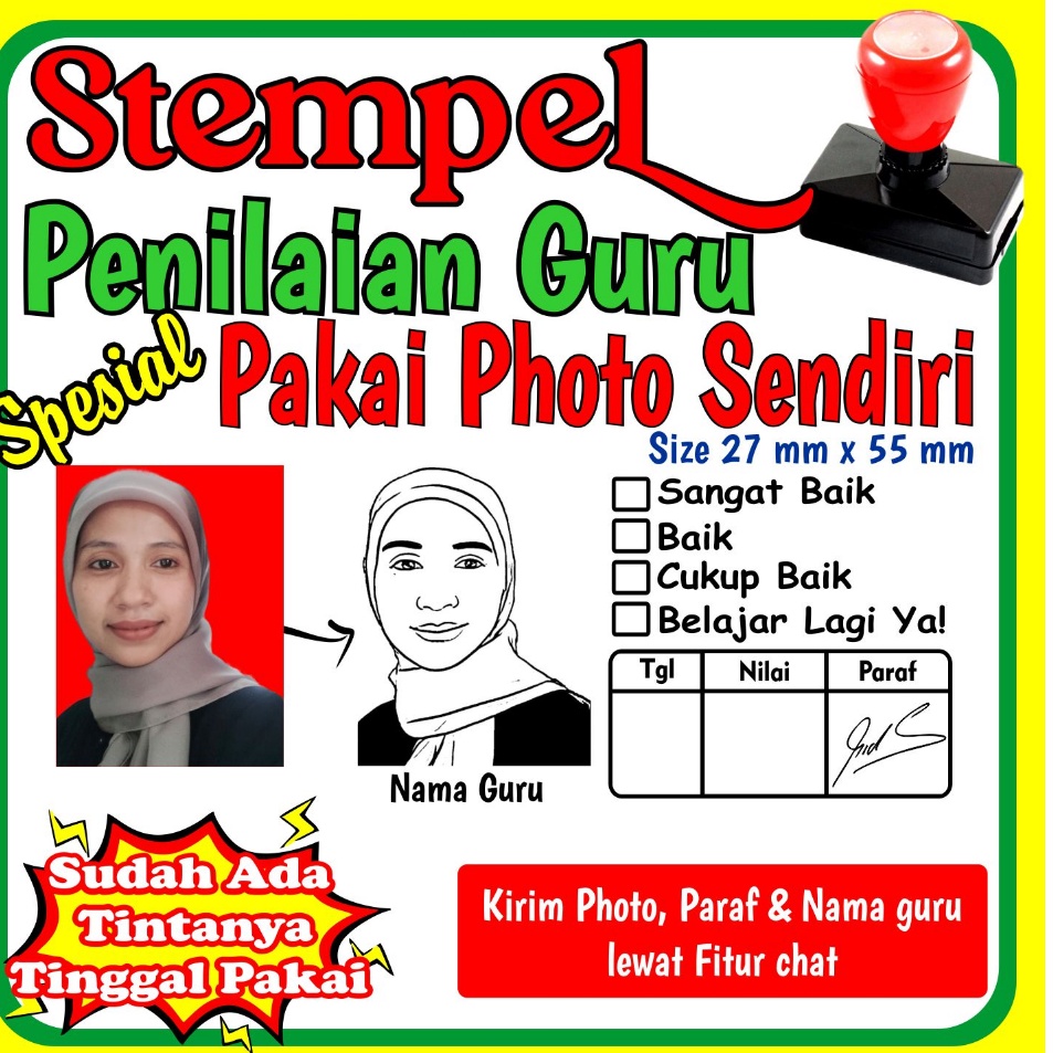 

[KODE PRODUK RP0709664] [Custom Foto] Stempel Nilai Guru / Penilaian / Koreksi / Checked