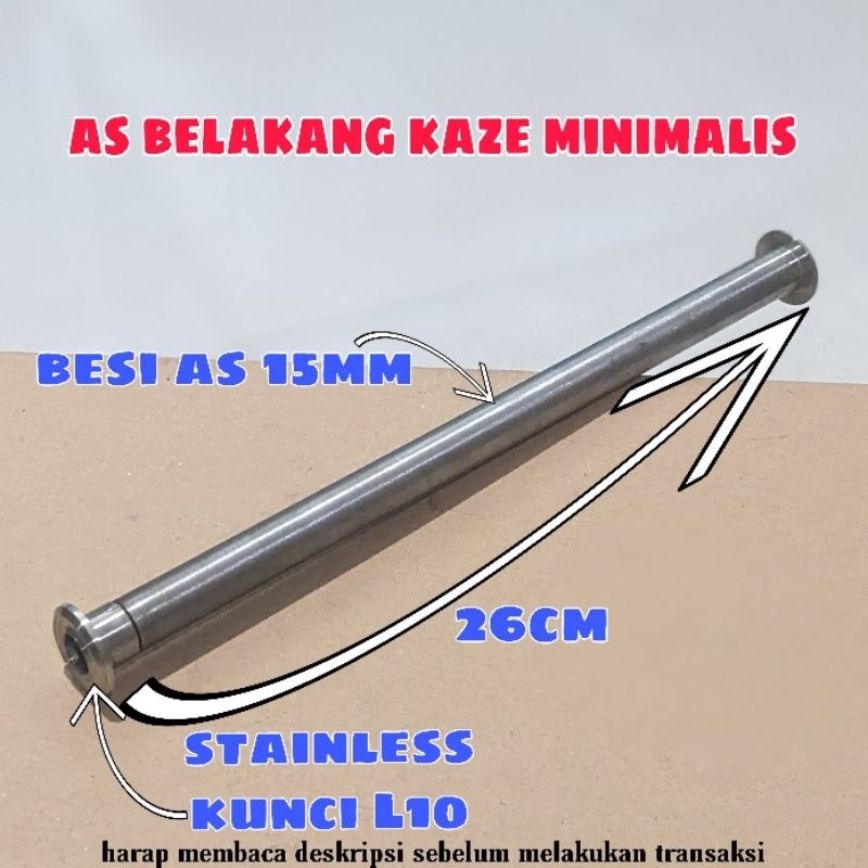 as roda belakang Kawasaki Kaze ninja stenlis as arm as roda 15mm stainless