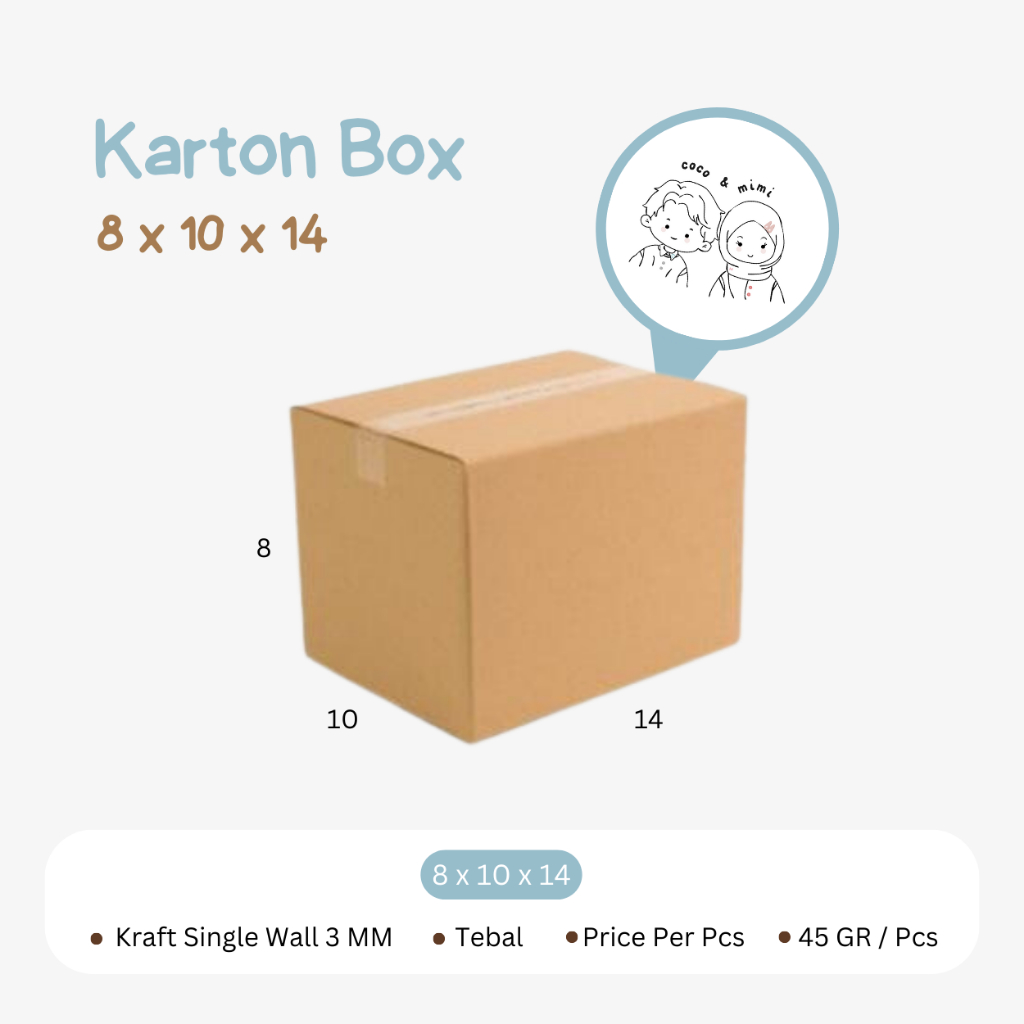 

Kardus Box 14x10x8 - Kardus Coklat Polos - Karton Box - Box Packing - Packaging Box - Comi Packaging