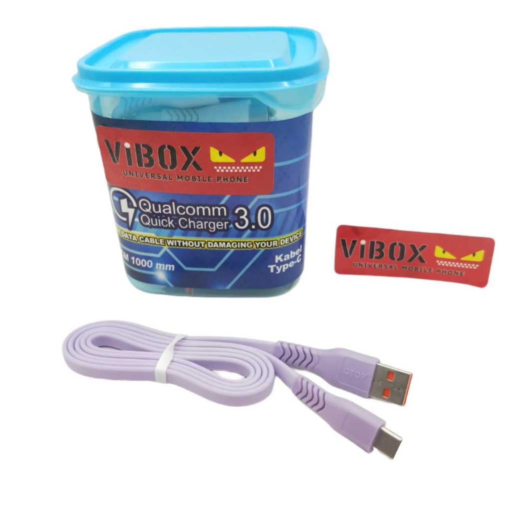 (isi 15pc) Vibox QCM-1000 Kabel Data Type-C Qualcomm Quick Charger QC3.0 Daya 80W Universal For android Smartphone Bluetooth Speaker BT TWS Terlaris Smoll