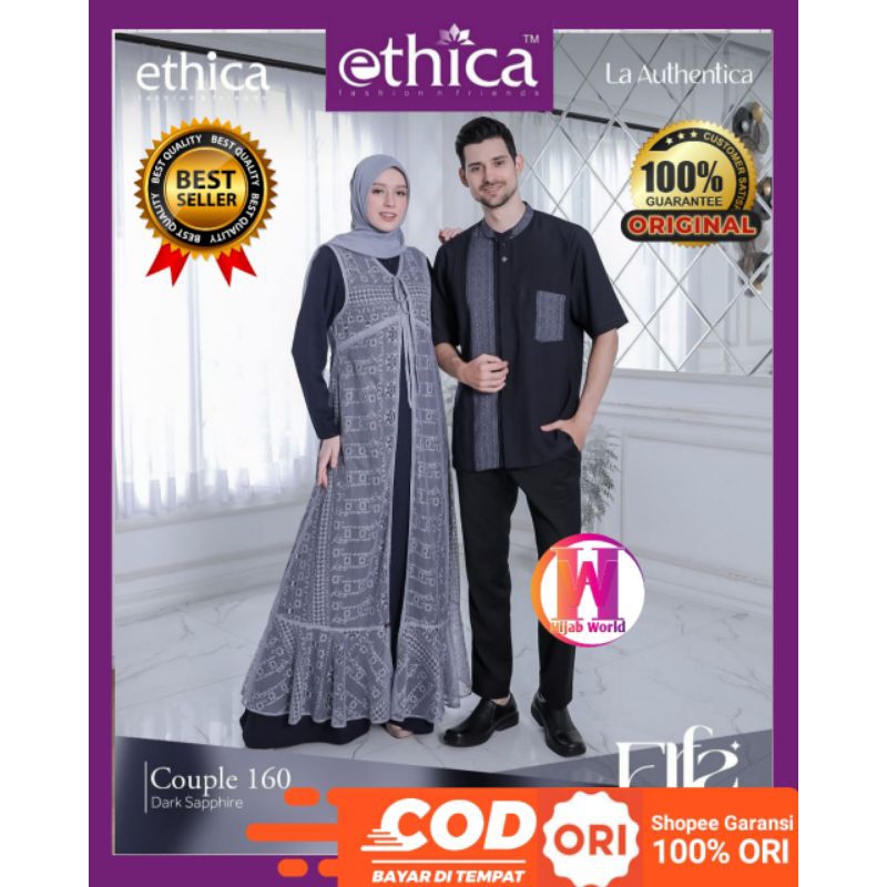 READY STOCK ETHICA SARIMBIT ELFA COUPLE 160 DARK SAPPHIRE/ SARIMBIT ELFA 2024 / BAJU COUPLE KELUARGA