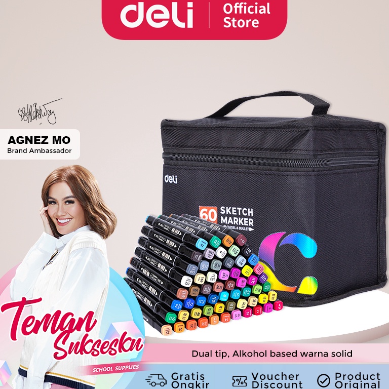 

[♤I13\] Deli Sketch Marker 2 Tip E70806 Product Terpopuler