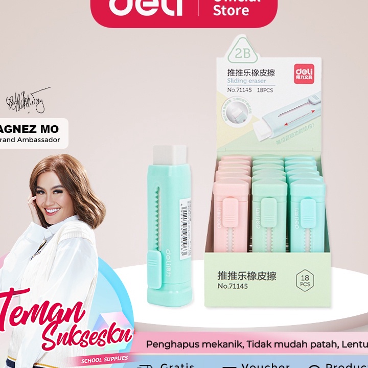 

Harga Murah Deli Sliding Eraser / Penghapus Mekanik / Hapusan Mekanik Warna Lucu Tidak Meninggalkan Serpihan Bahan TPR+ABS 71145