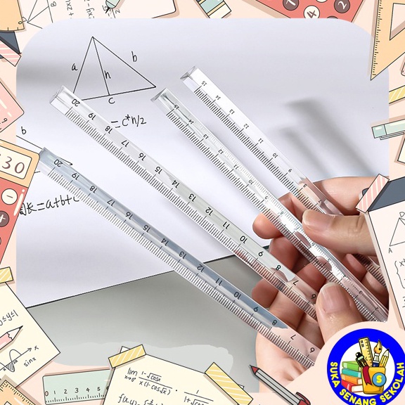 

[⚜H21>] 4 Pcs Penggaris Prisma / Skala Segitiga Transparan 20 Cm RS0006 You can buy